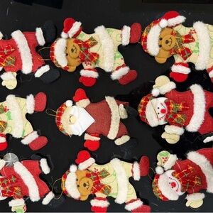 Festive Santa and Bear Ornaments